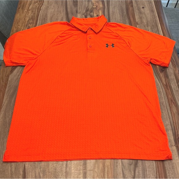 Under Armour Mens 2XL Orange HeatGear Coldblack Polo Shirt Athletic Golf - Picture 6 of 14